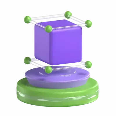 Cube Hologram 3D Graphic