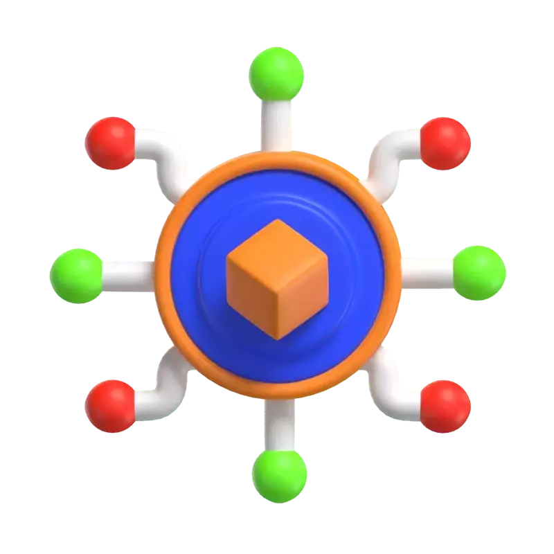 3D Decentralization Concept Empowering Networks  3D Graphic