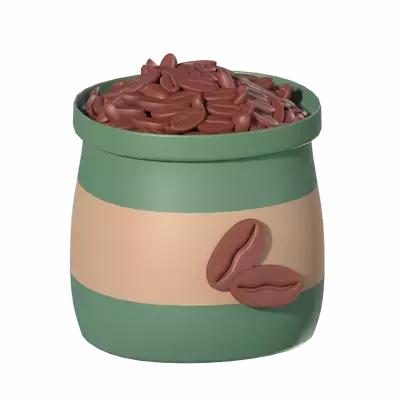 Coffee Bean Bag 3D Graphic