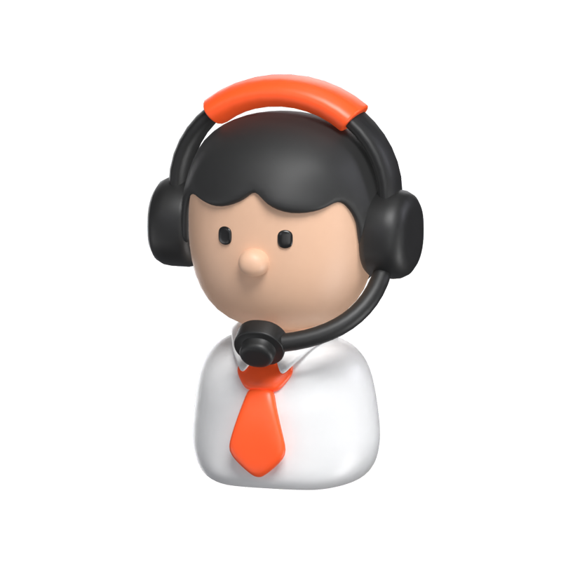 Character With Headset 3D Model For Office Work