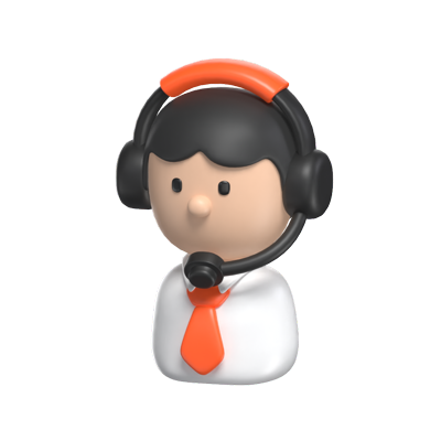 Character With Headset 3D Model For Office Work 3D Graphic