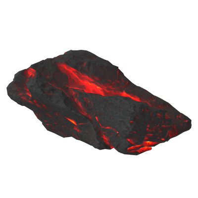 Volcanic Rock 3D Model With Lava Glowing 3D Graphic