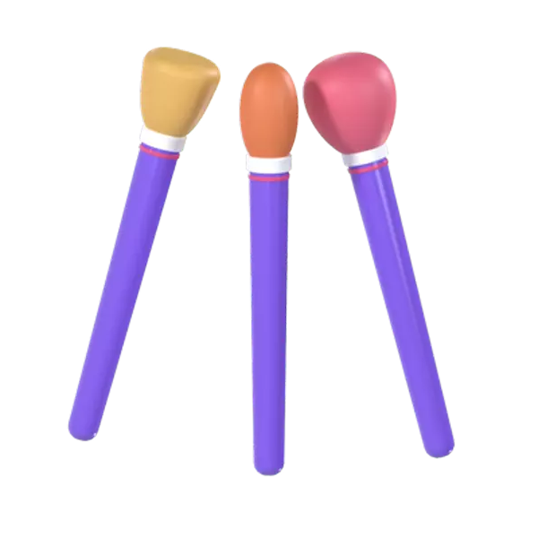Makeup Brushes 3D Graphic