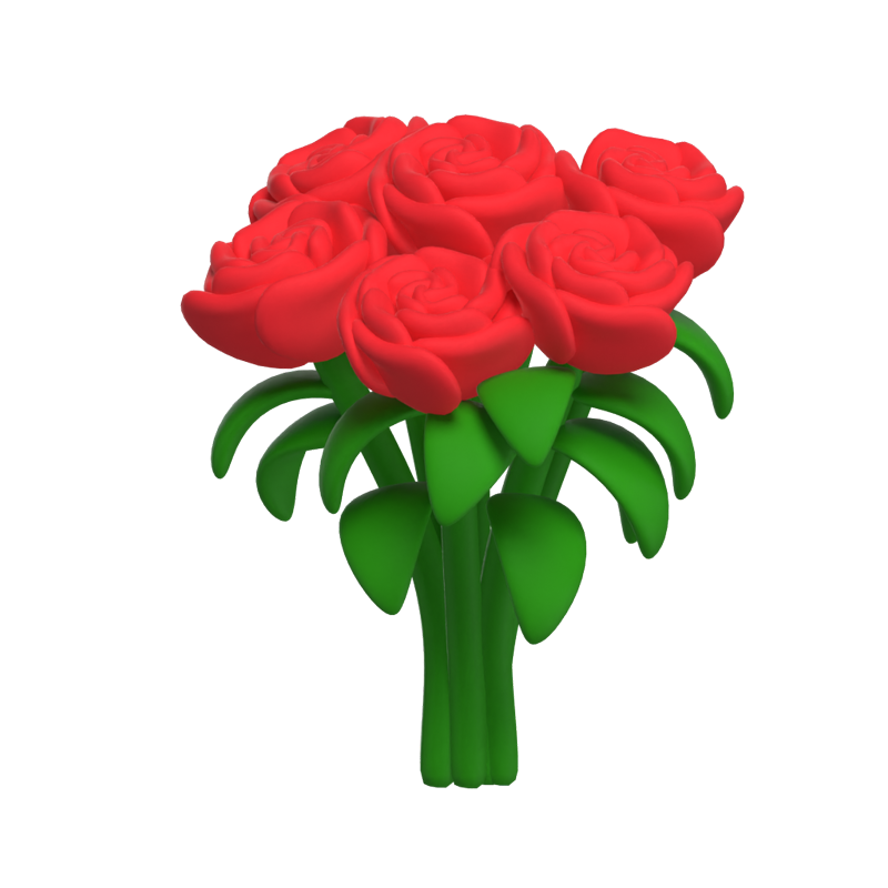 Rose Flowers 3D Icon Model 3D Graphic