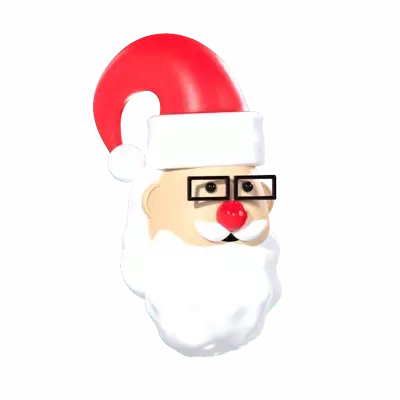Santa Head 3D Graphic
