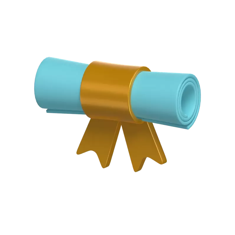 3D Graduation Certificate Scroll 3D Graphic