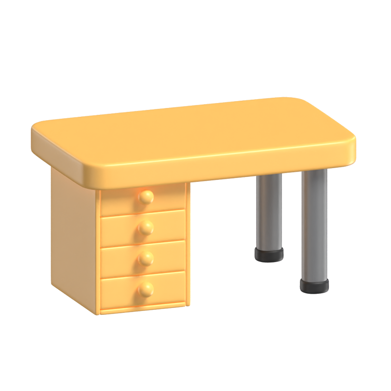 Desk 3D Model For Office Work