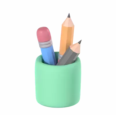 Pencils In A Cup 3D Graphic