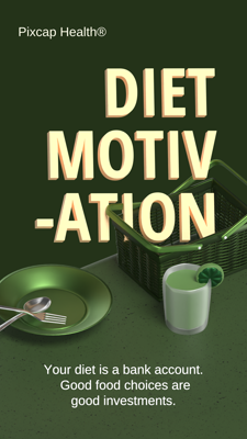 Diet Motivation with Plate, Glass, and Basket on the Table 3D Template