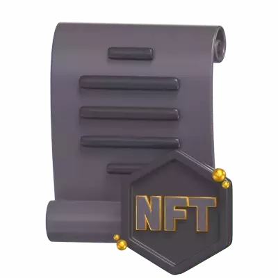 NFT Certificate 3D Graphic