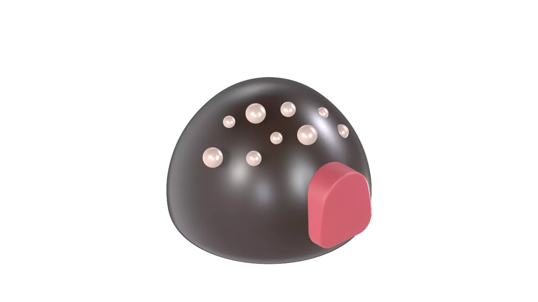 Half Chocolate Ball Vanilla & Strawberry Cream 3D Graphic