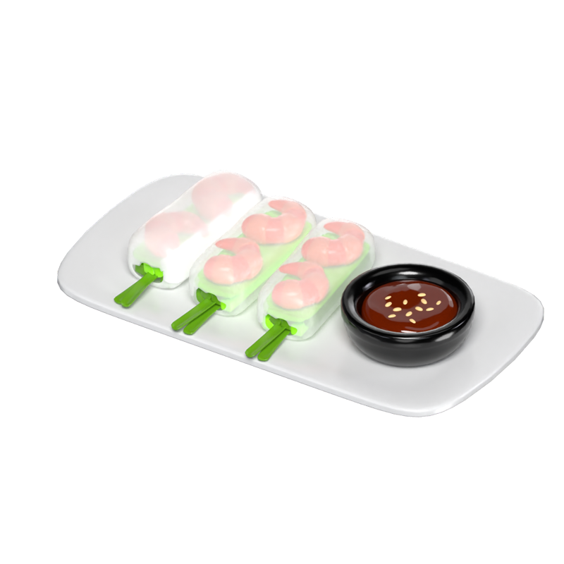 3D Goi Cuon Vietnamese Fresh Spring Rolls 3D Graphic