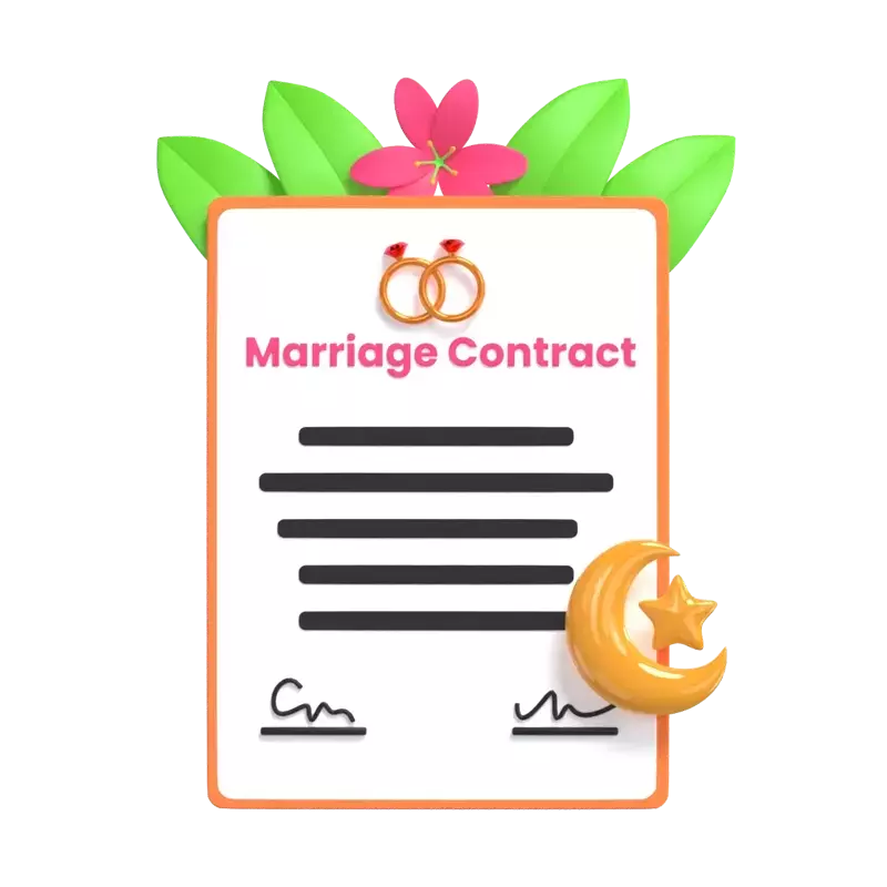 Marriage Contract 3D Graphic