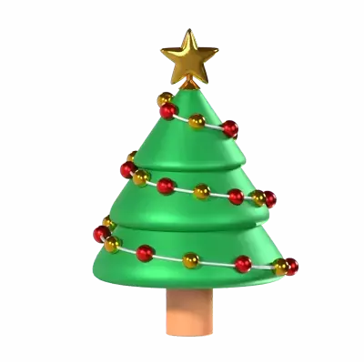 Decorated Christmas Tree 3D Graphic