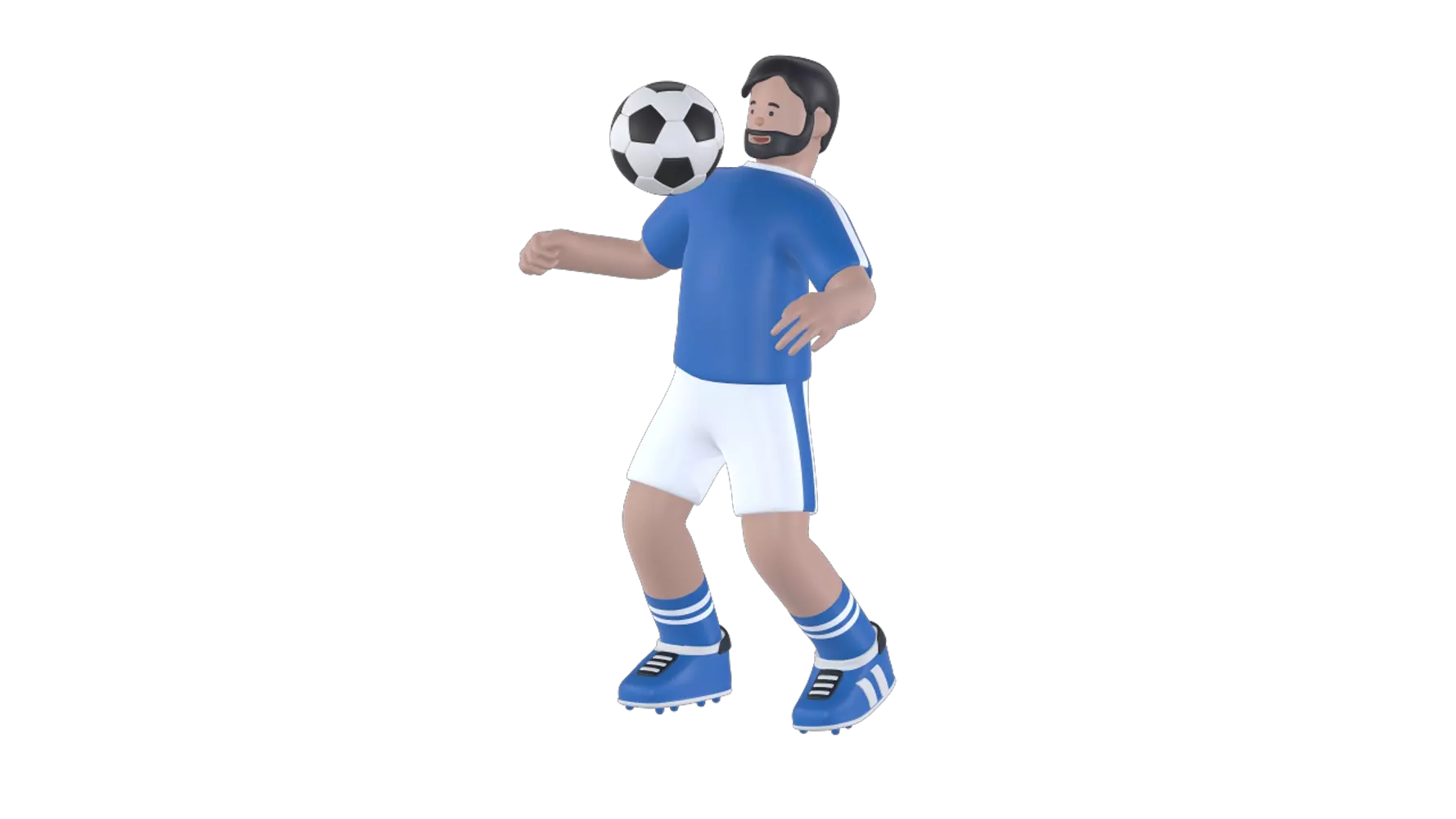 Soccer Player Receiving Ball 3D Graphic