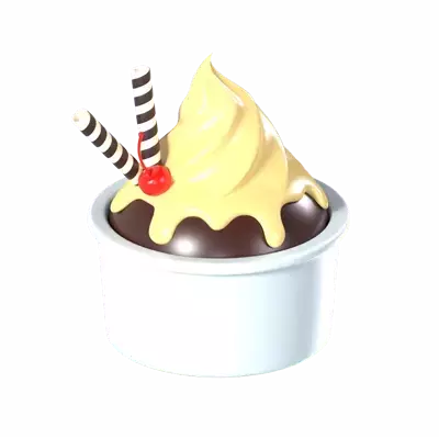 Ice Cream Bowl 3D Graphic