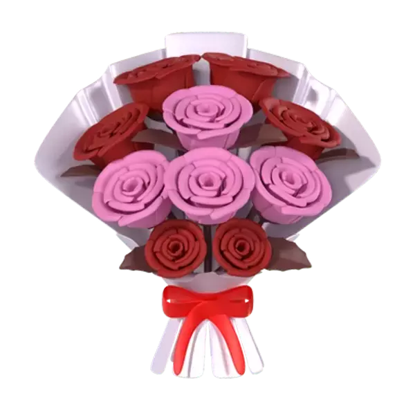 Rose Bouquet 3D Graphic