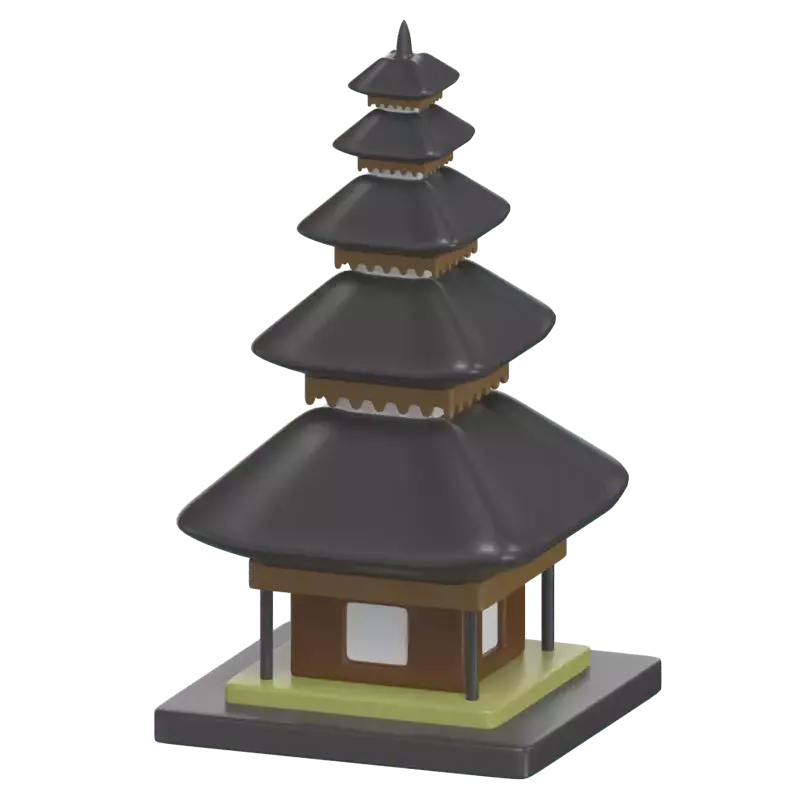 Pura Ulun Monument 3D Graphic