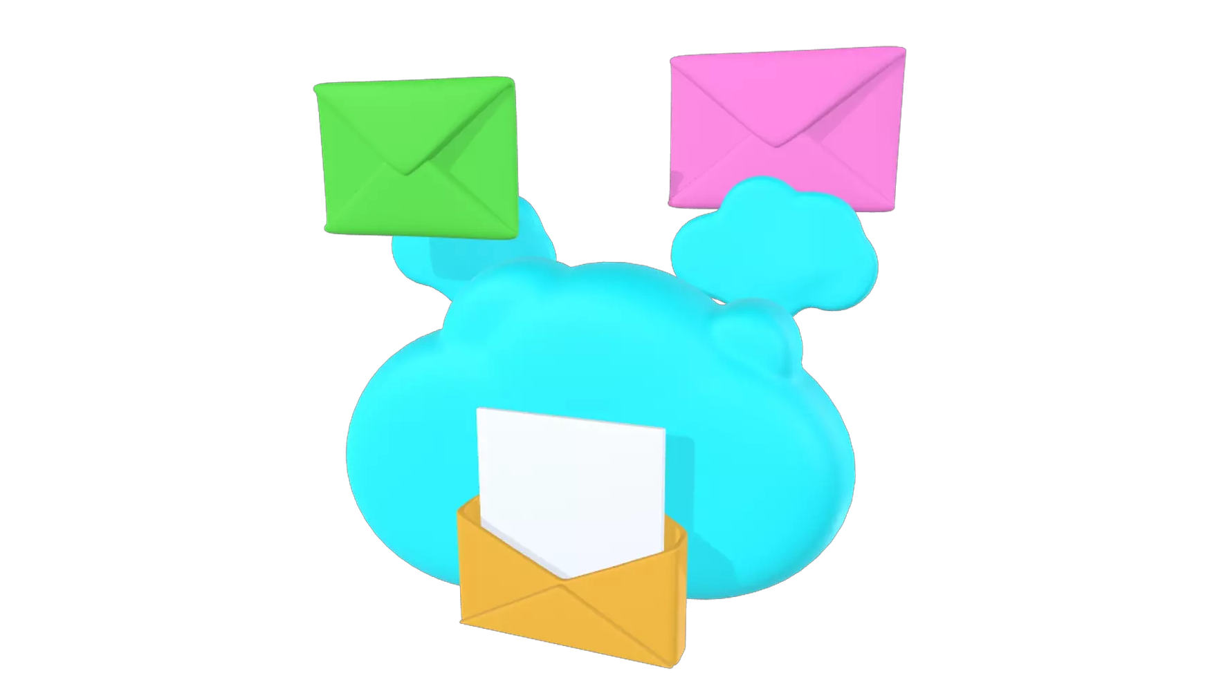 Cloud Message 3D Graphic