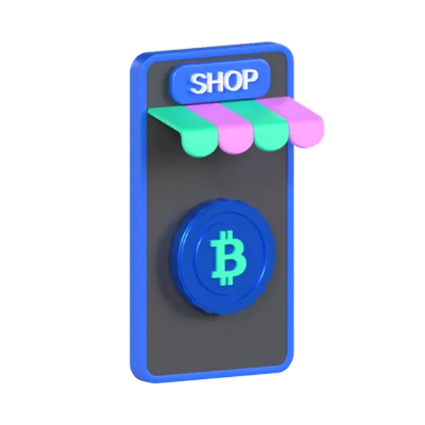 Bitcoin Market 3D Graphic