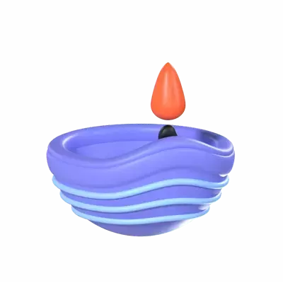 Diwali Lamp 3D Graphic