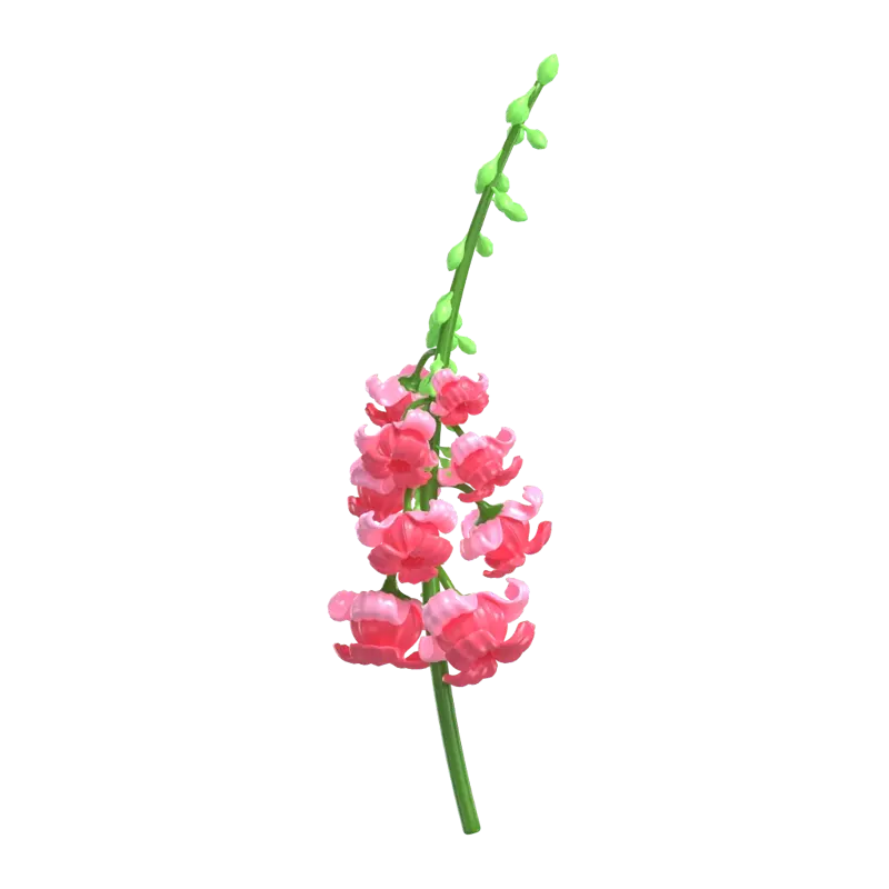 Modelo 3D de flor de Snapdragon com flores vibrantes