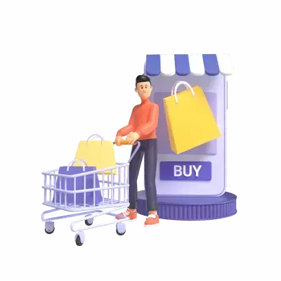 Shopping  3D Illustration