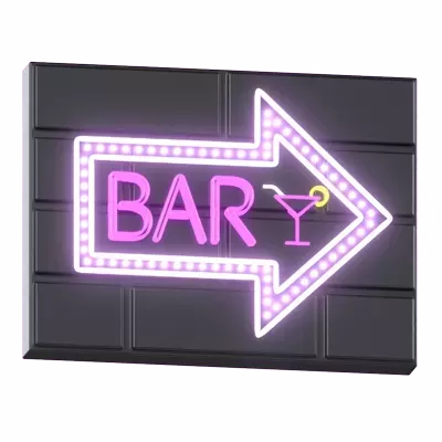 Bar Sign 3D Graphic