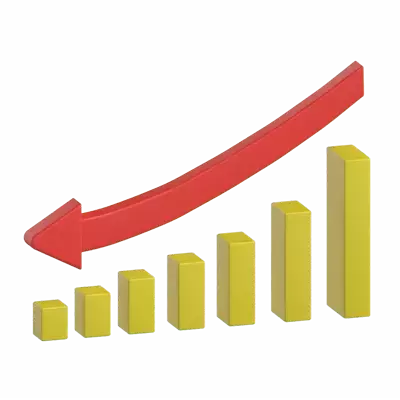 Decrease Chart 3D Graphic