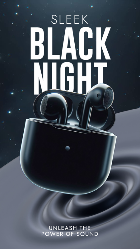 Black Night Wireless Headset Instagram Story 3D Template