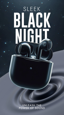 Black Night Wireless Headset Instagram Story 3D Template 3D Template