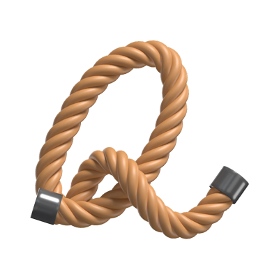 Q  Letter 3D Shape Rope Text 3D Graphic