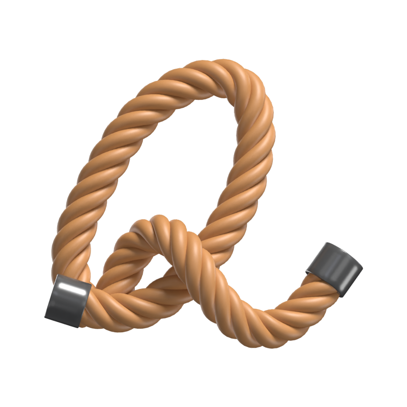 Q Letter 3D Shape Rope Text