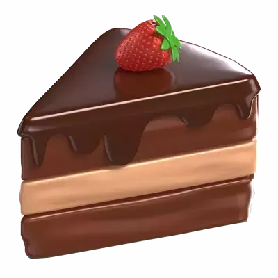 Piece Of Cake Strawberry 3D Graphic