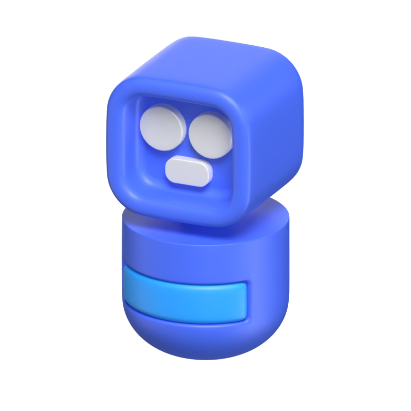 Robot 3D Icon Model With Face 3D Graphic