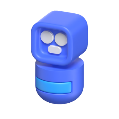 Robot 3D Icon Model With Face 3D Graphic