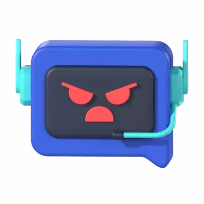 Angry Chatbot 3D Graphic