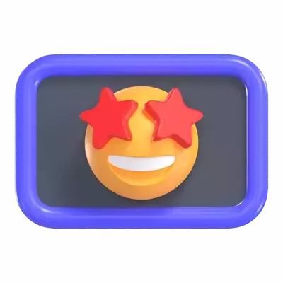 Star Struck Emoji 3D Graphic