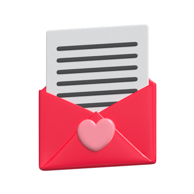 Love Letter 3D Illustration For Valentine's Day 3D Graphic