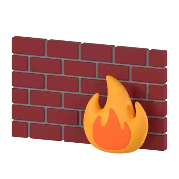 Firewall Security 3D Graphic