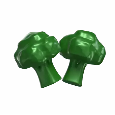 Two Broccoli Pieces 3D Model 3D Graphic