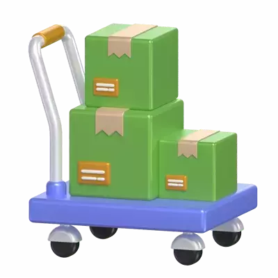 Delivery Cart 3D Graphic