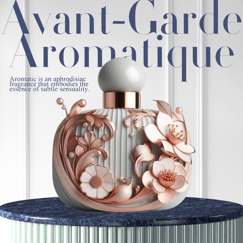 Avant Garde Aromatique Luxurious Fancy Elegant Gold Pink Rose Podium Avant Garde Fragrance Perfume Product Display 3D Template