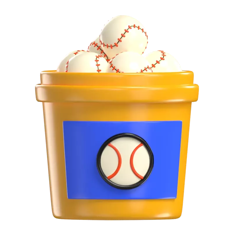 Baseball Bucket 3D Graphic