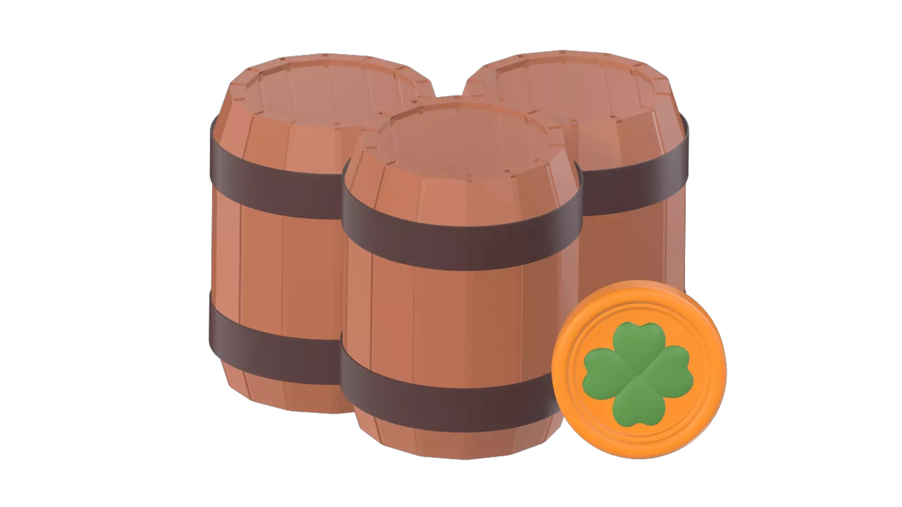 Wooden Beer Barrel 3D Graphic