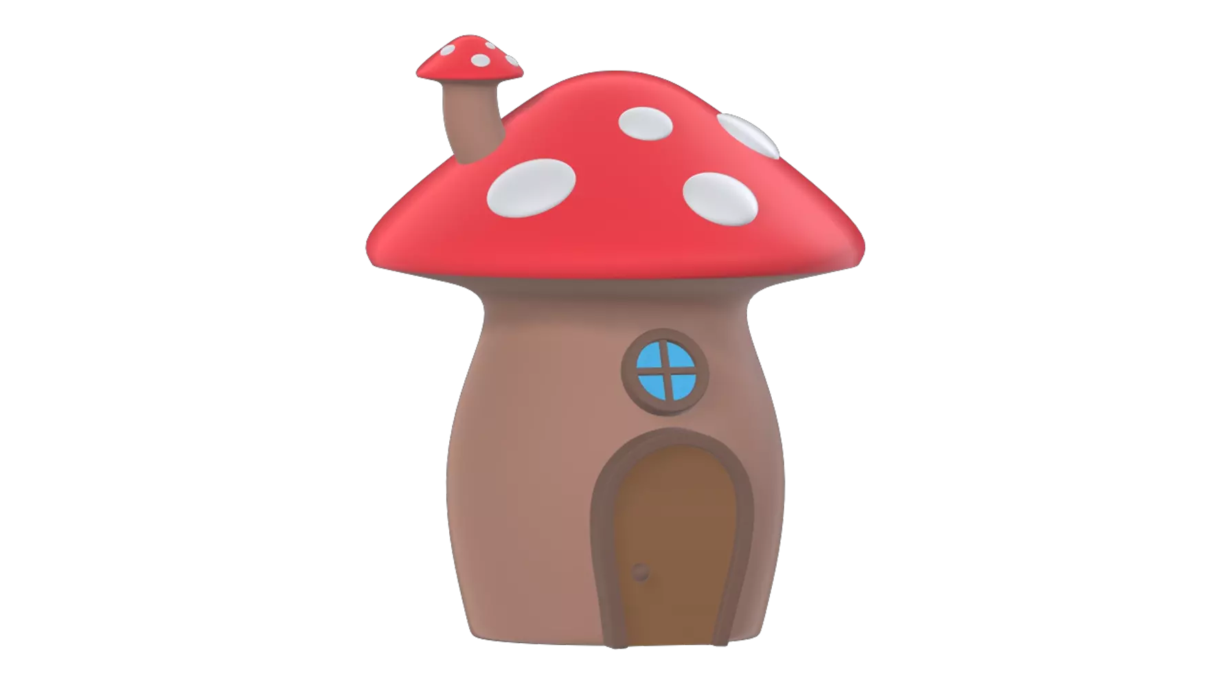 Mushroom House 3D Graphic