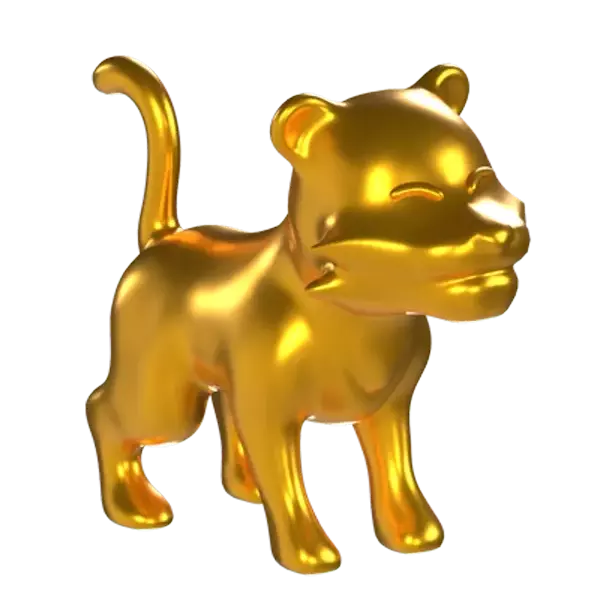 Golden Tiger 3D Graphic