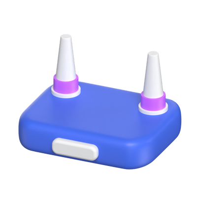 3D Wifi Router Icon Model 3D Graphic