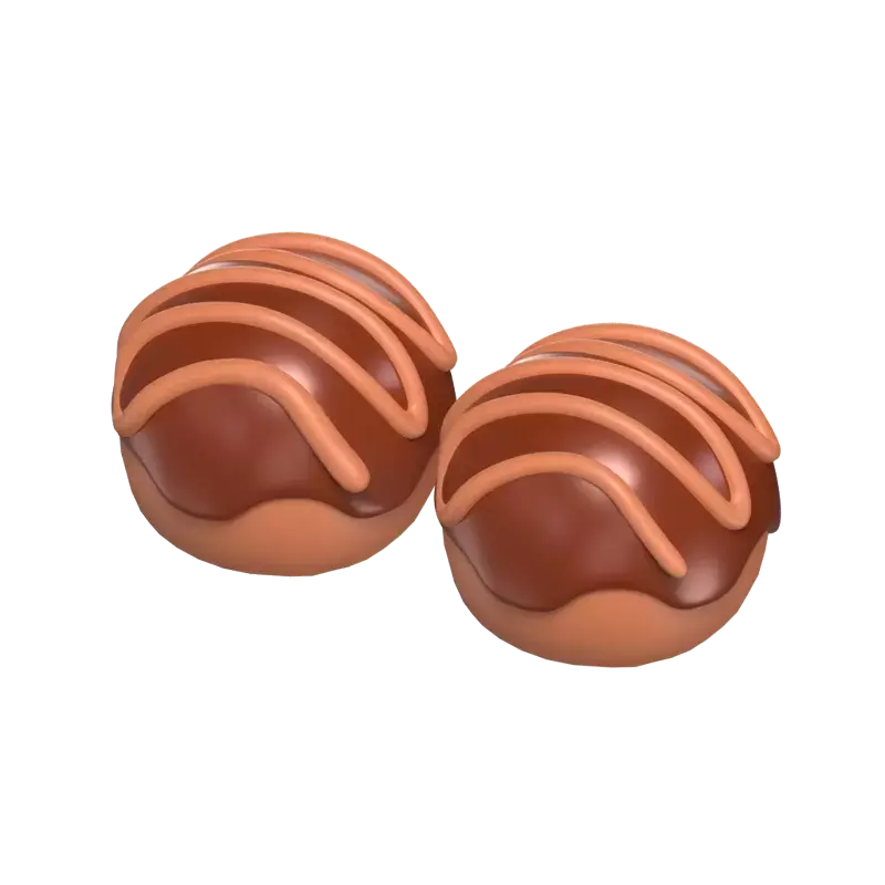 3D Two Chocolate Balls 3D Graphic