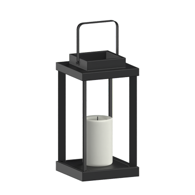 3D Lantern With Candle Model 3D Graphic